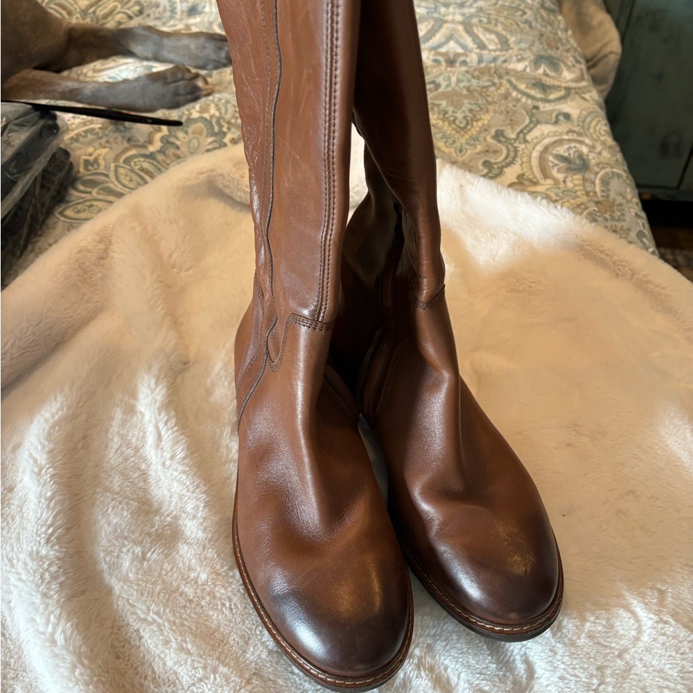 Paul Green Brown Heeled Boots - Picture 2 of 5